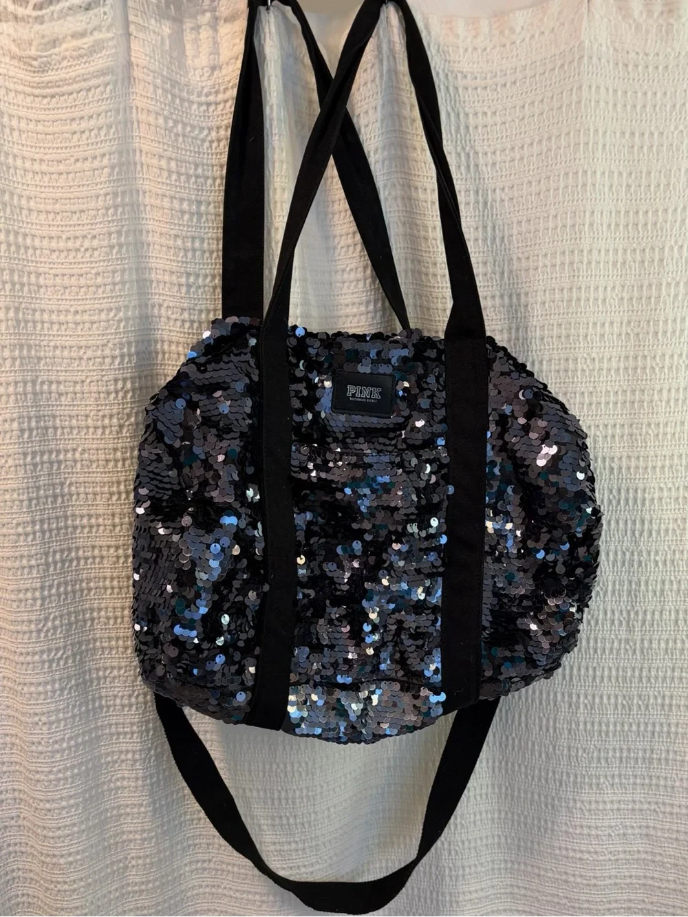 PINK Victoria's Secret Black Sequin Tote
